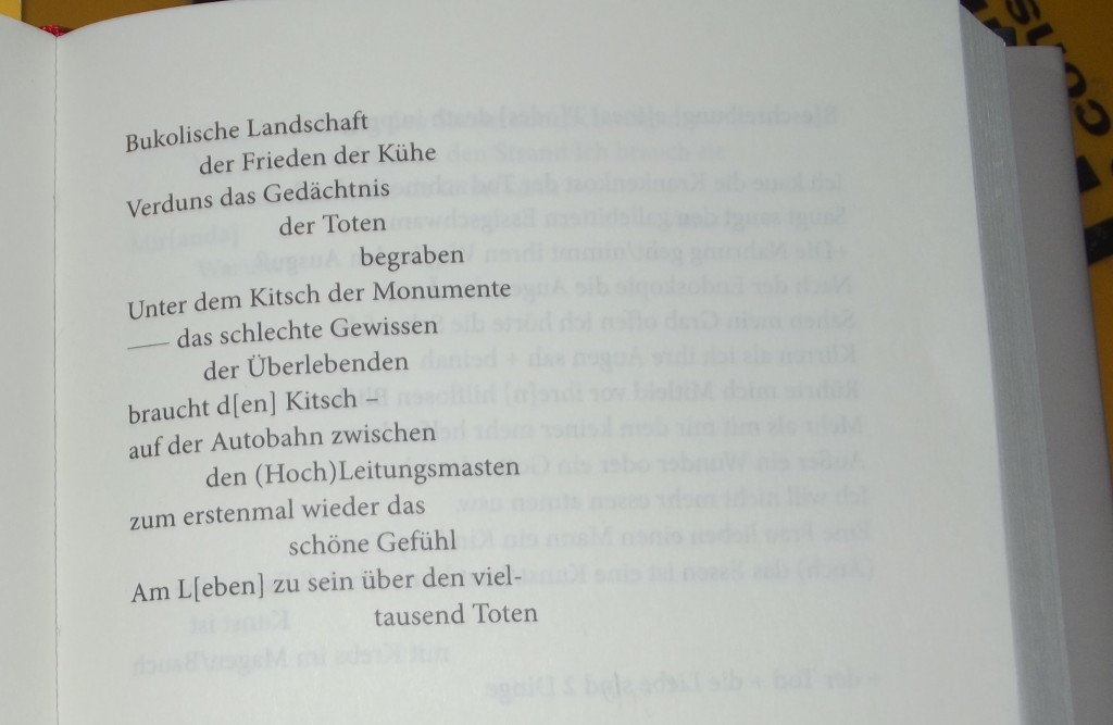 Heiner Müller "Warten auf der Gegenschräge / Gesammelte Gedichte Suhrkamp page 429